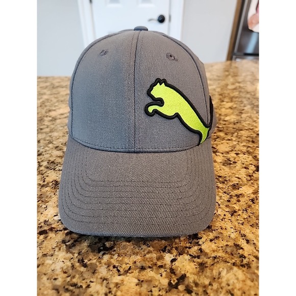 Puma Other - Puma Stretch Fit Hat Gray Green Athletic Casual